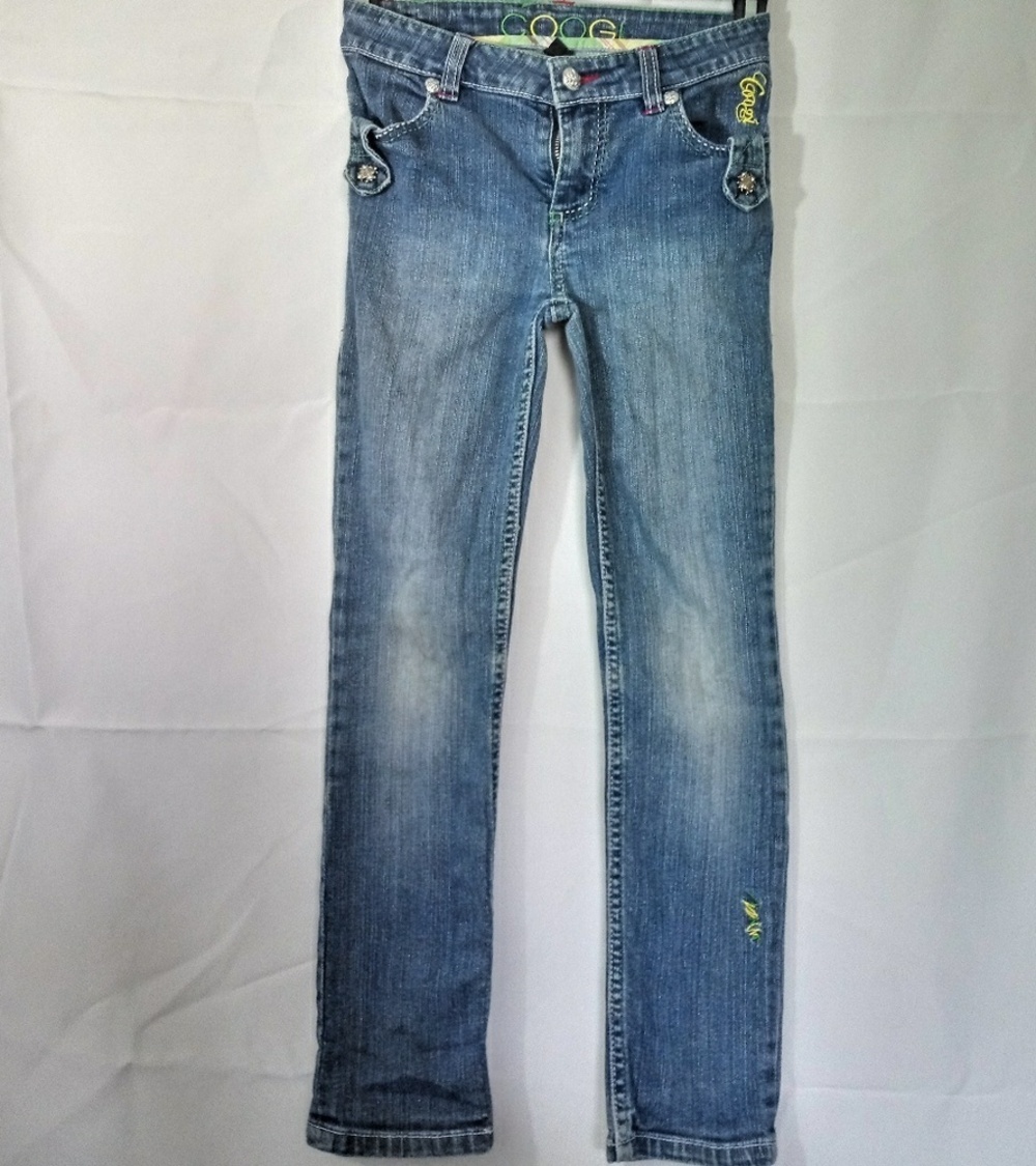 COOGI blue washed jeans details on back Po…